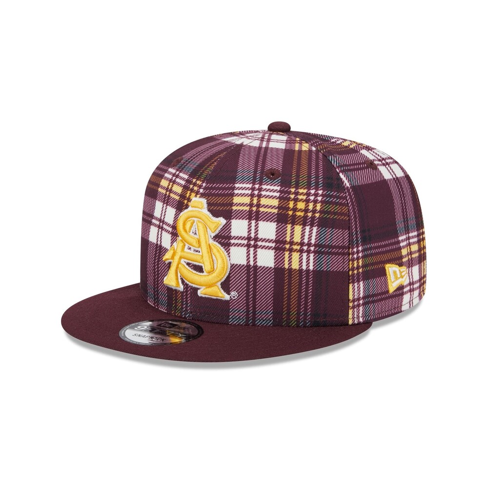 New Era Arizona State Sun Devils Plaid 9FIFTY Snapback Hat - One Size